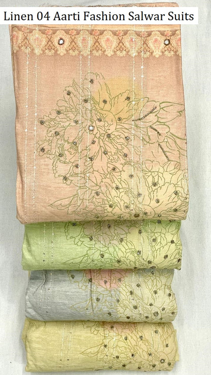Linen 04 Aarti Fashion Pure Cotton Salwar Suits Manufacturer India
