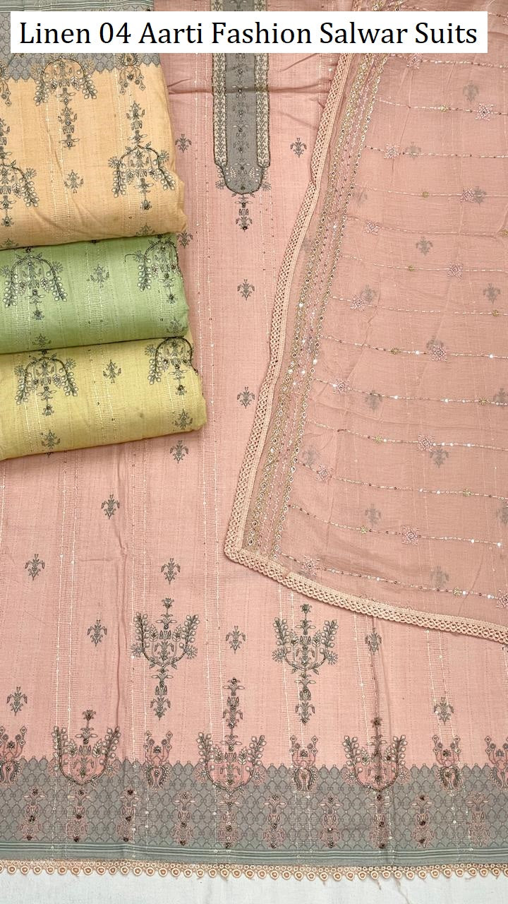Linen 04 Aarti Fashion Pure Cotton Salwar Suits Manufacturer India