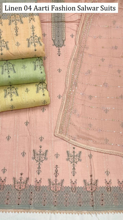 Linen 04 Aarti Fashion Pure Cotton Salwar Suits Manufacturer India