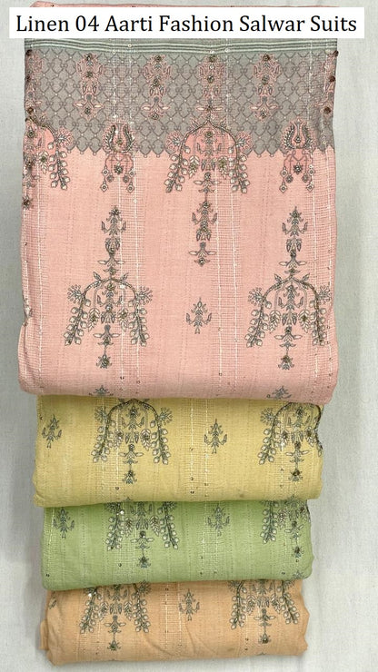Linen 04 Aarti Fashion Pure Cotton Salwar Suits Manufacturer India