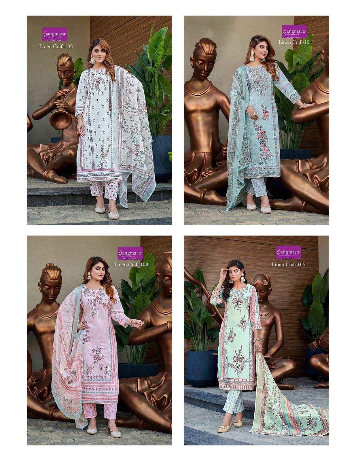 Linen Craft Rangmaya Readymade Pant Style Suits Wholesaler India
