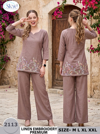 Linen Embroidery 2909 Skye Co Ord Set Wholesaler