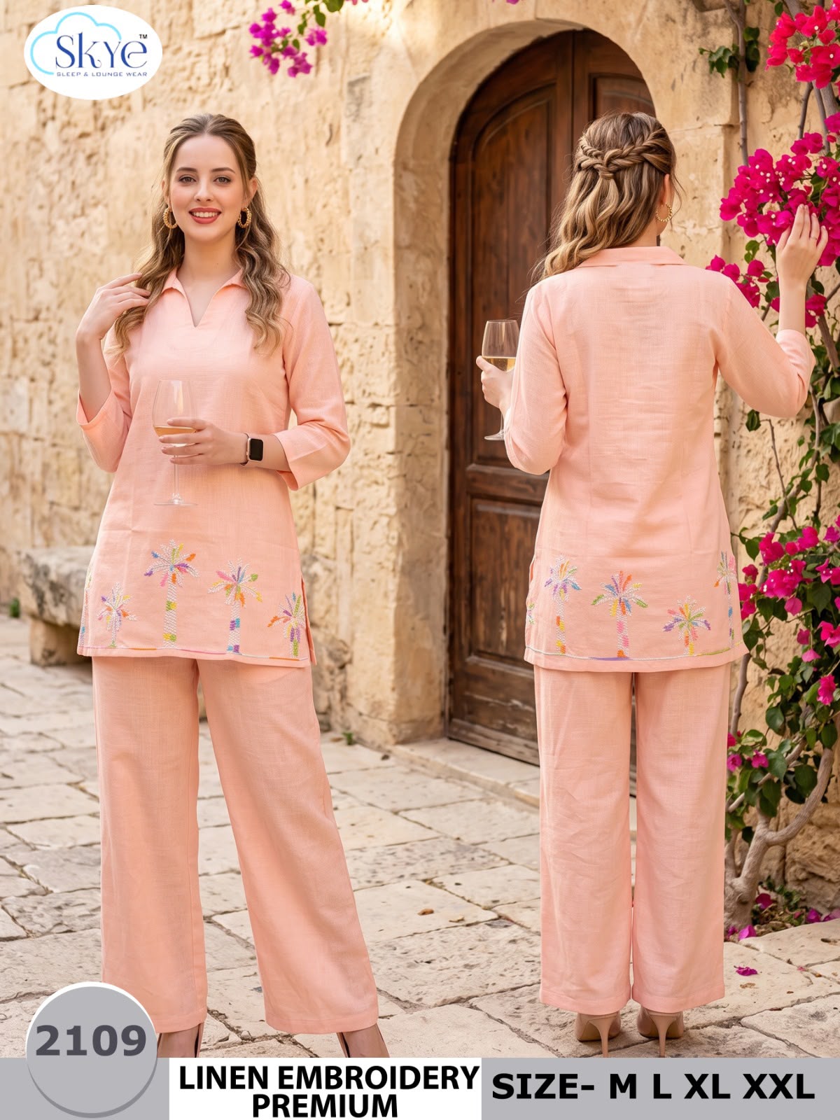 Linen Embroidery 2909 Skye Co Ord Set Wholesaler
