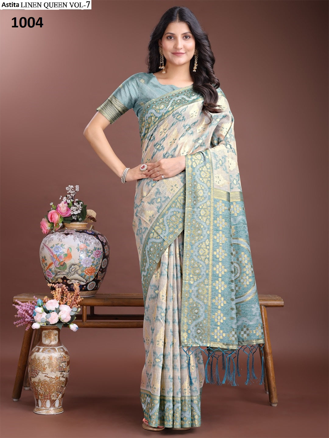 Linen Queen Vol 7 1001-1006 Astita Cotton Sarees Manufacturer Ahmedabad