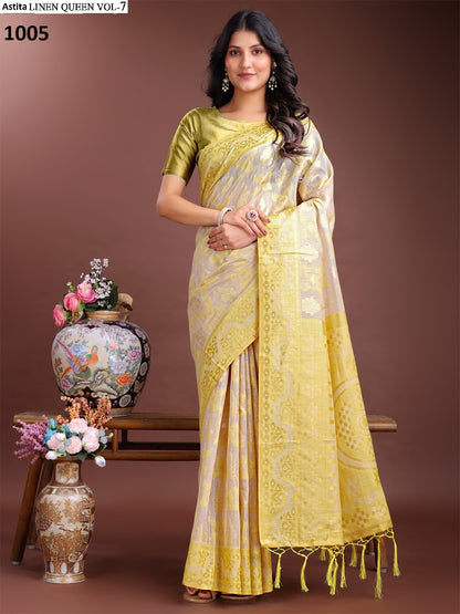 Linen Queen Vol 7 1001-1006 Astita Cotton Sarees Manufacturer Ahmedabad
