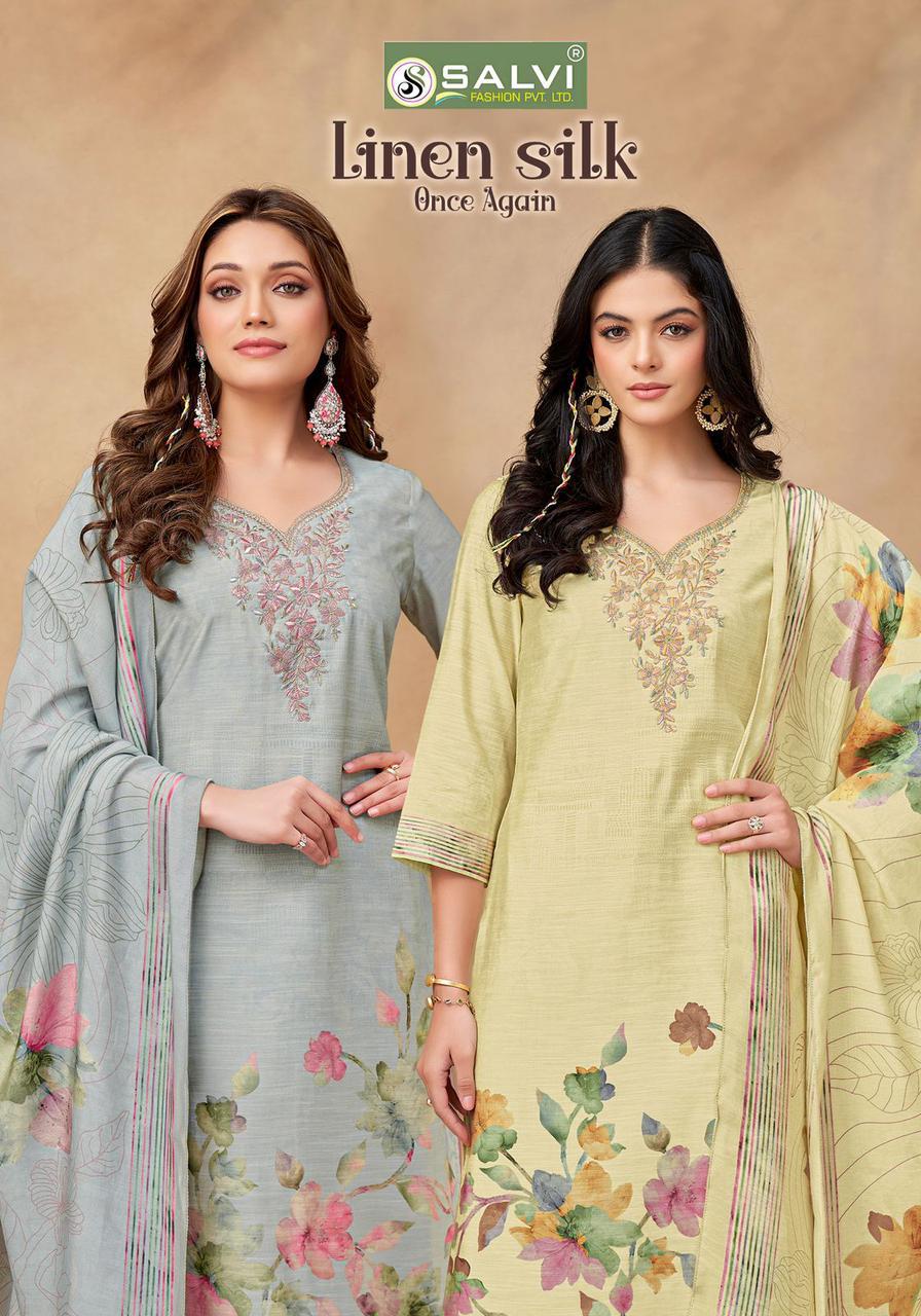 Linen Silk Once Again Salvi Fashion Pant Style Suits Wholesale