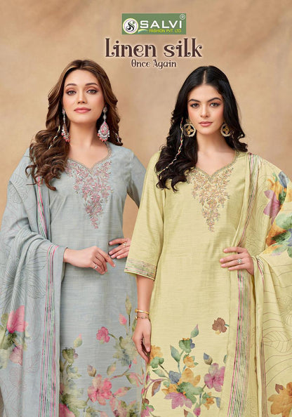 Linen Silk Once Again Salvi Fashion Pant Style Suits Wholesale