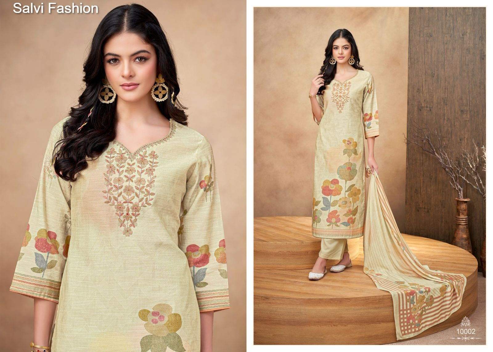 Linen Silk Salvi Fashion Muslin Pant Style Suits Wholesaler Ahmedabad