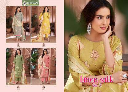 Linen Silk Vol 2 Salvi Fashion Pant Style Suits Wholesaler Gujarat