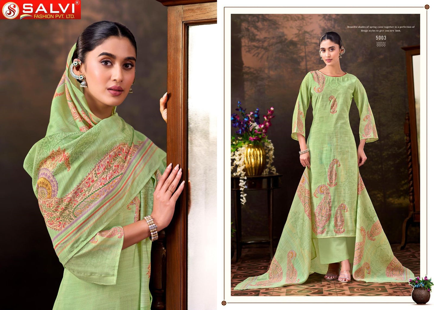 Linen Silk Vol 5 Salvi Fashion Pant Style Suits Wholesaler