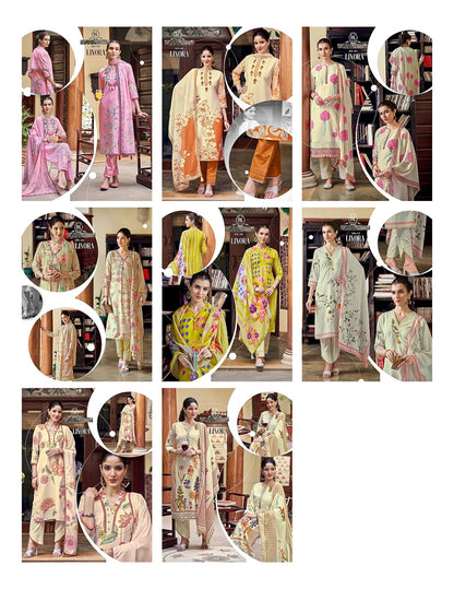 Linora Bl Linen Readymade Pant Style Suits Wholesale