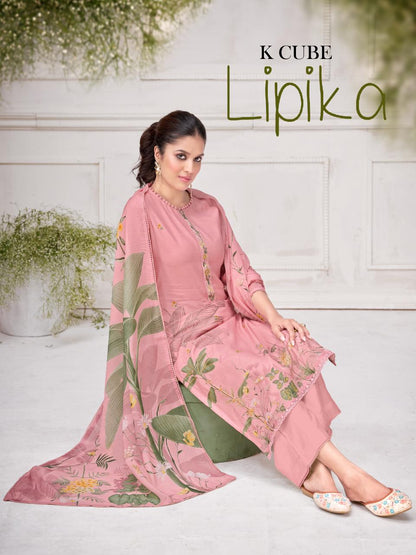 Lipika 1035 K Cube Mul Chanderi Pant Style Suits Wholesale
