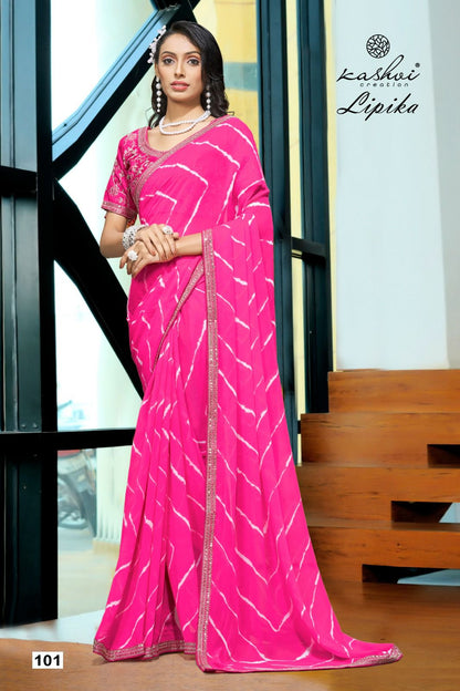 Lipika Kashvi Creation Mono Georgette Sarees Supplier India