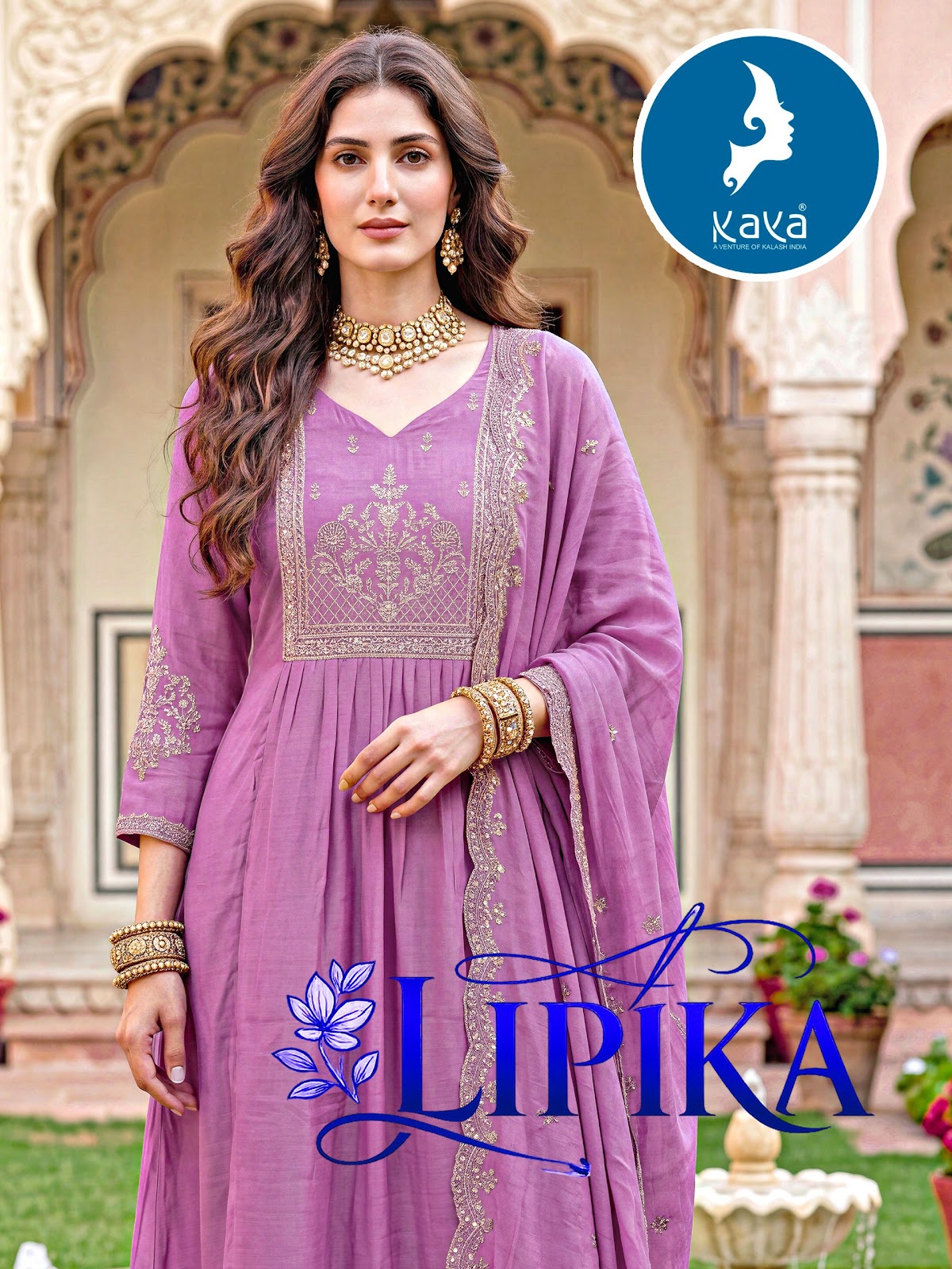 Lipika Kaya Chanderi Readymade Anarkali Suits Manufacturer Ahmedabad