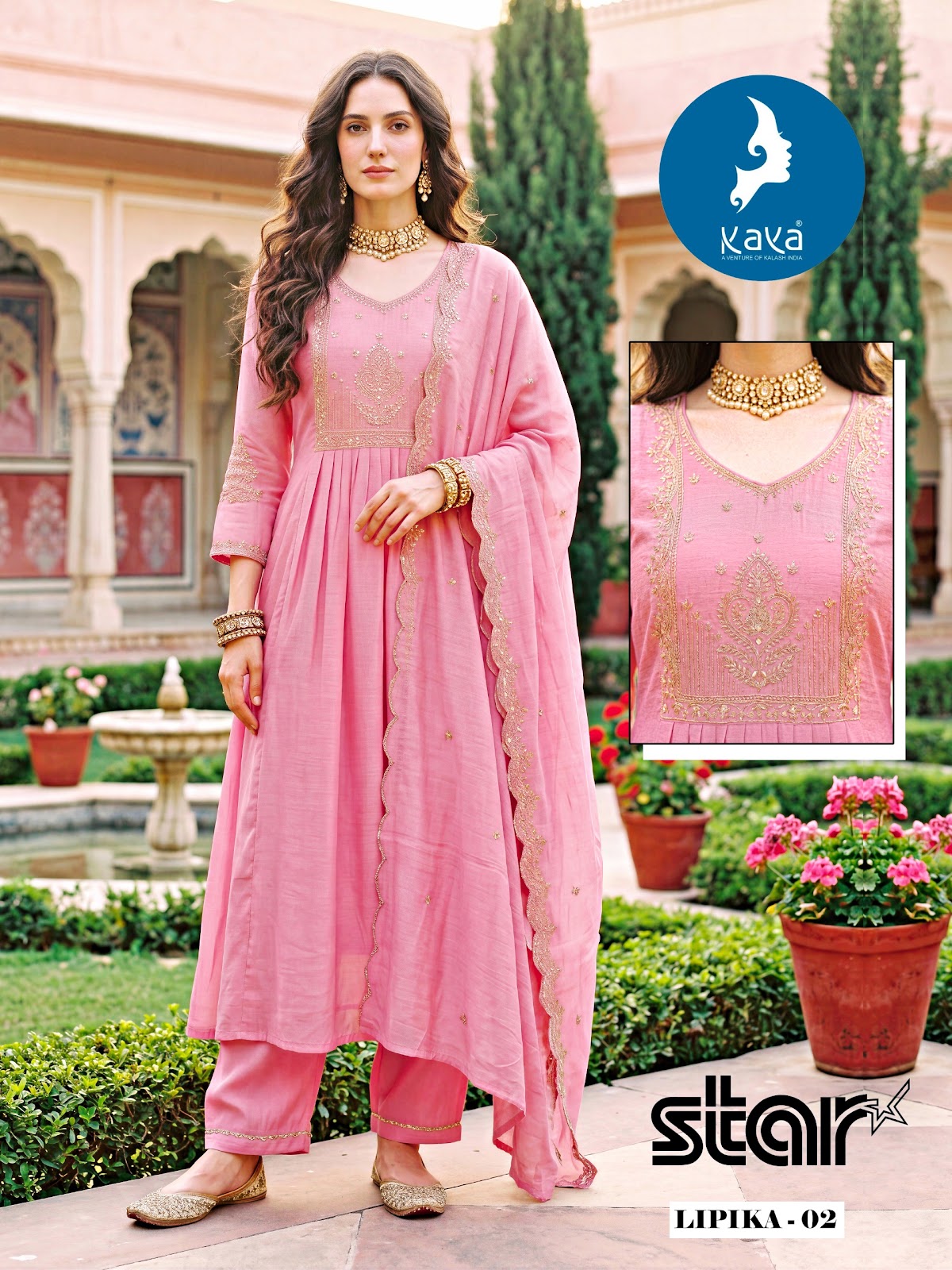 Lipika Kaya Chanderi Readymade Anarkali Suits Manufacturer Ahmedabad