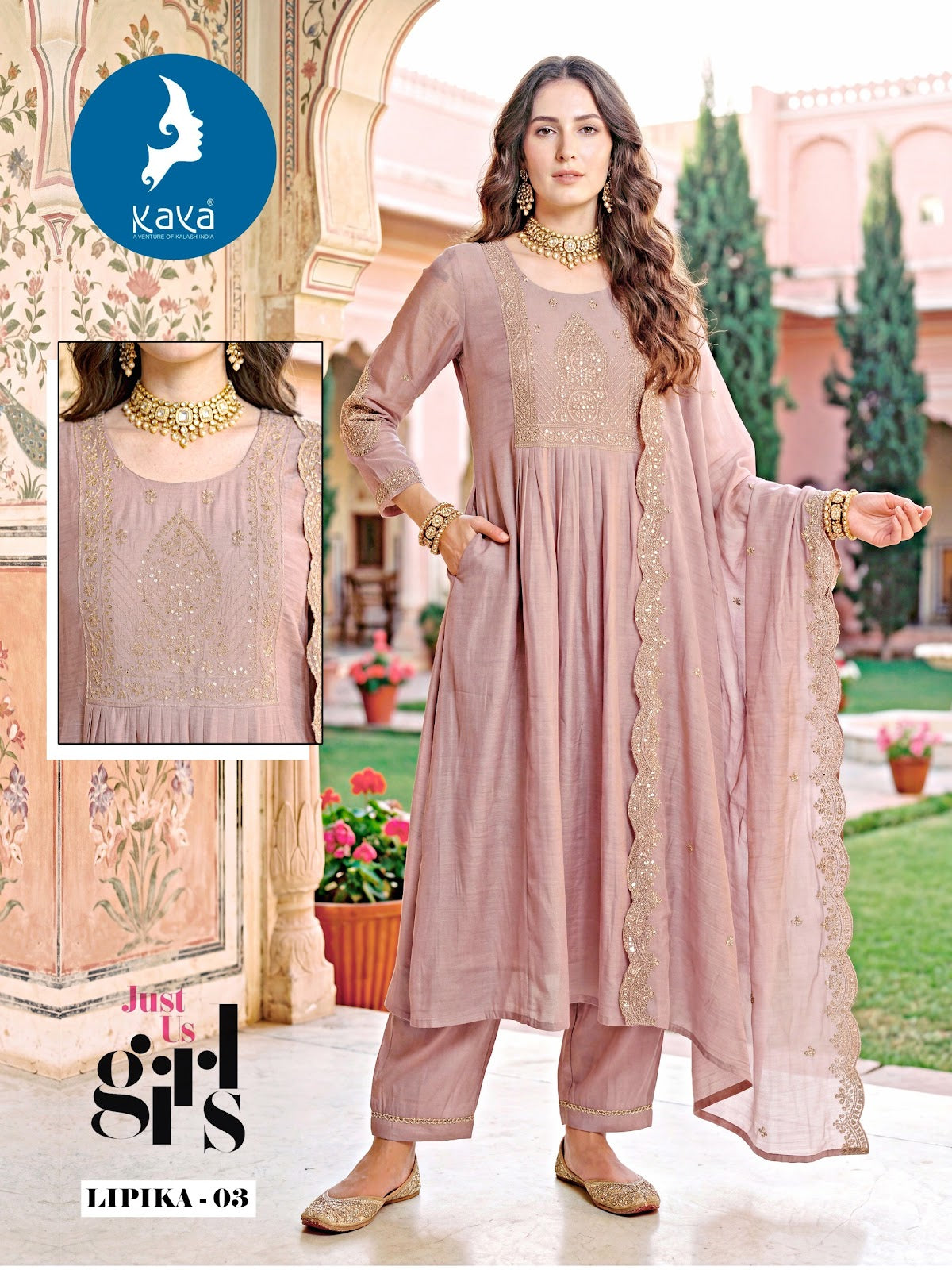 Lipika Kaya Chanderi Readymade Anarkali Suits Manufacturer Ahmedabad