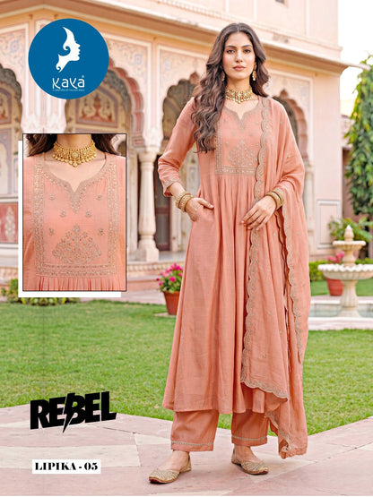 Lipika Kaya Chanderi Readymade Anarkali Suits Manufacturer Ahmedabad