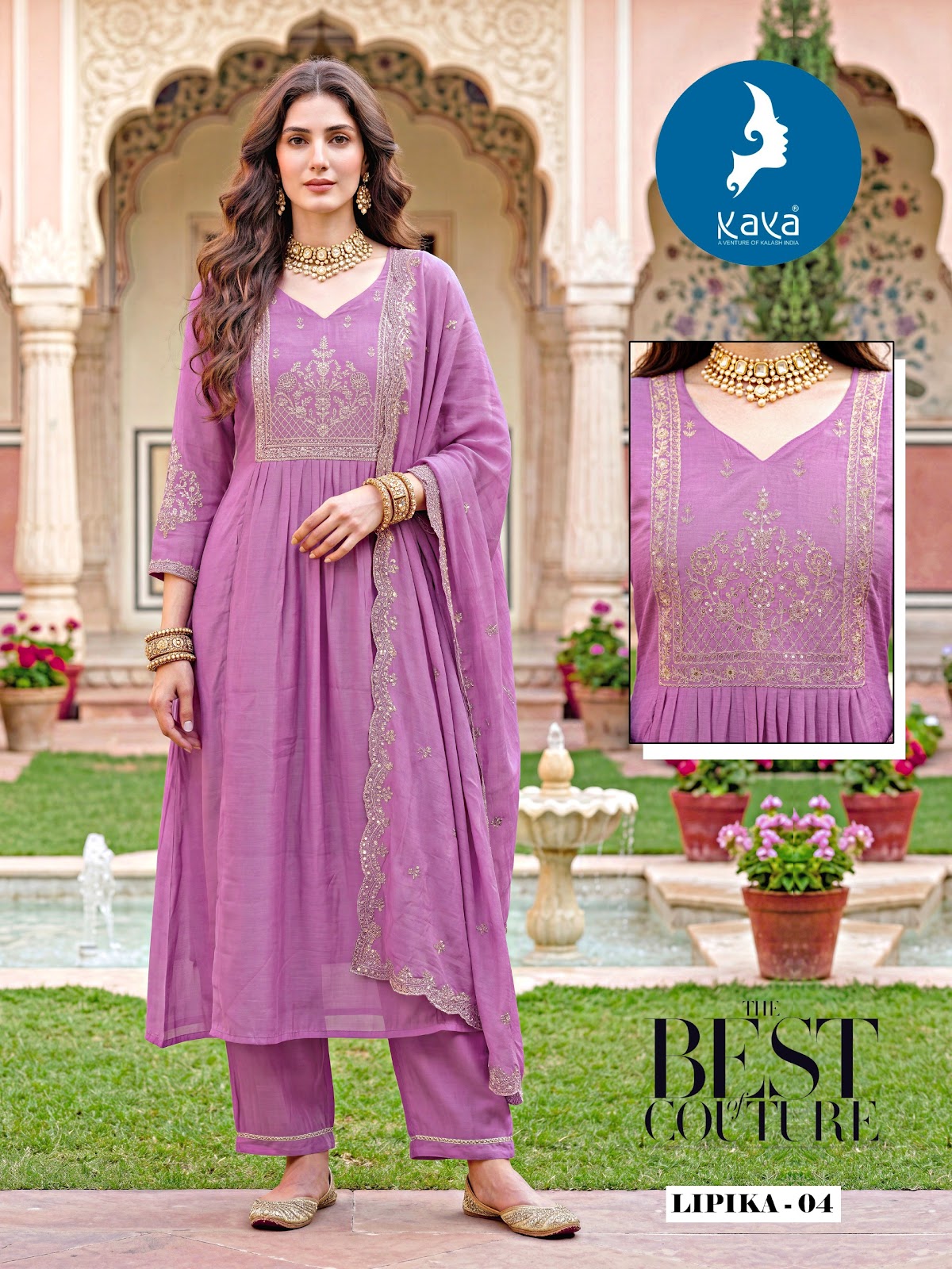 Lipika Kaya Chanderi Readymade Anarkali Suits Manufacturer Ahmedabad
