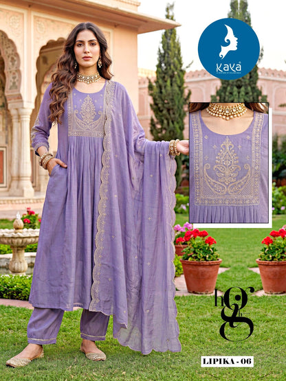 Lipika Kaya Chanderi Readymade Anarkali Suits Manufacturer Ahmedabad