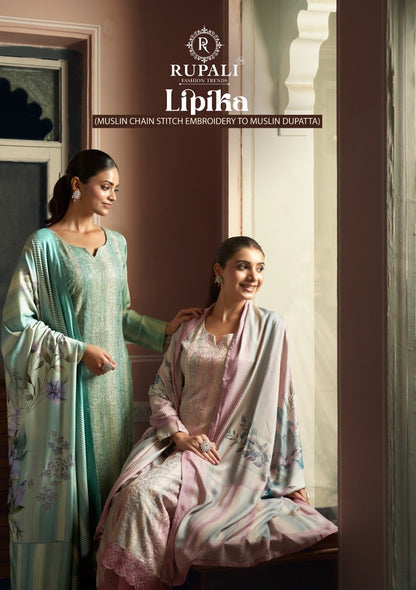 Lipika Rupali Viscose Muslin Pant Style Suits Wholesaler Gujarat
