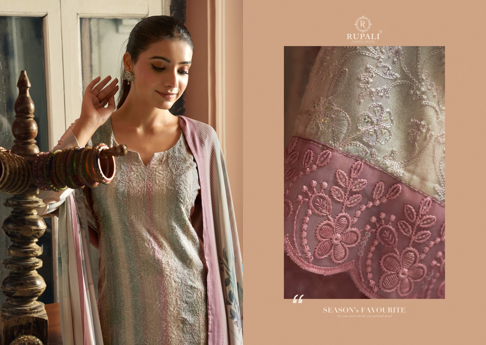 Lipika Rupali Viscose Muslin Pant Style Suits Wholesaler Gujarat