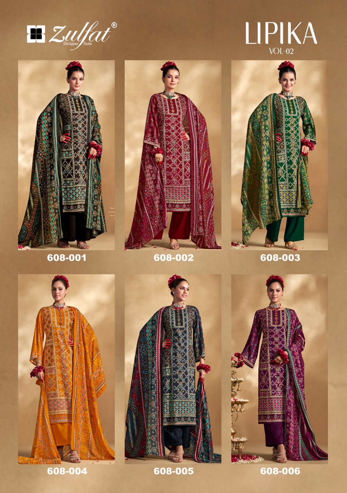 Lipika Vol 2 Zulfat Designer Viscose Rayon Karachi Salwar Suits Wholesale Price