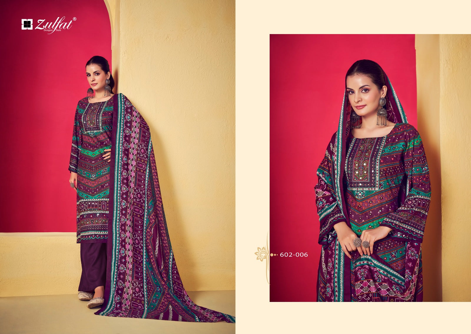 Lipika Zulfat Designer Viscose Rayon Karachi Salwar Suits Wholesaler Gujarat