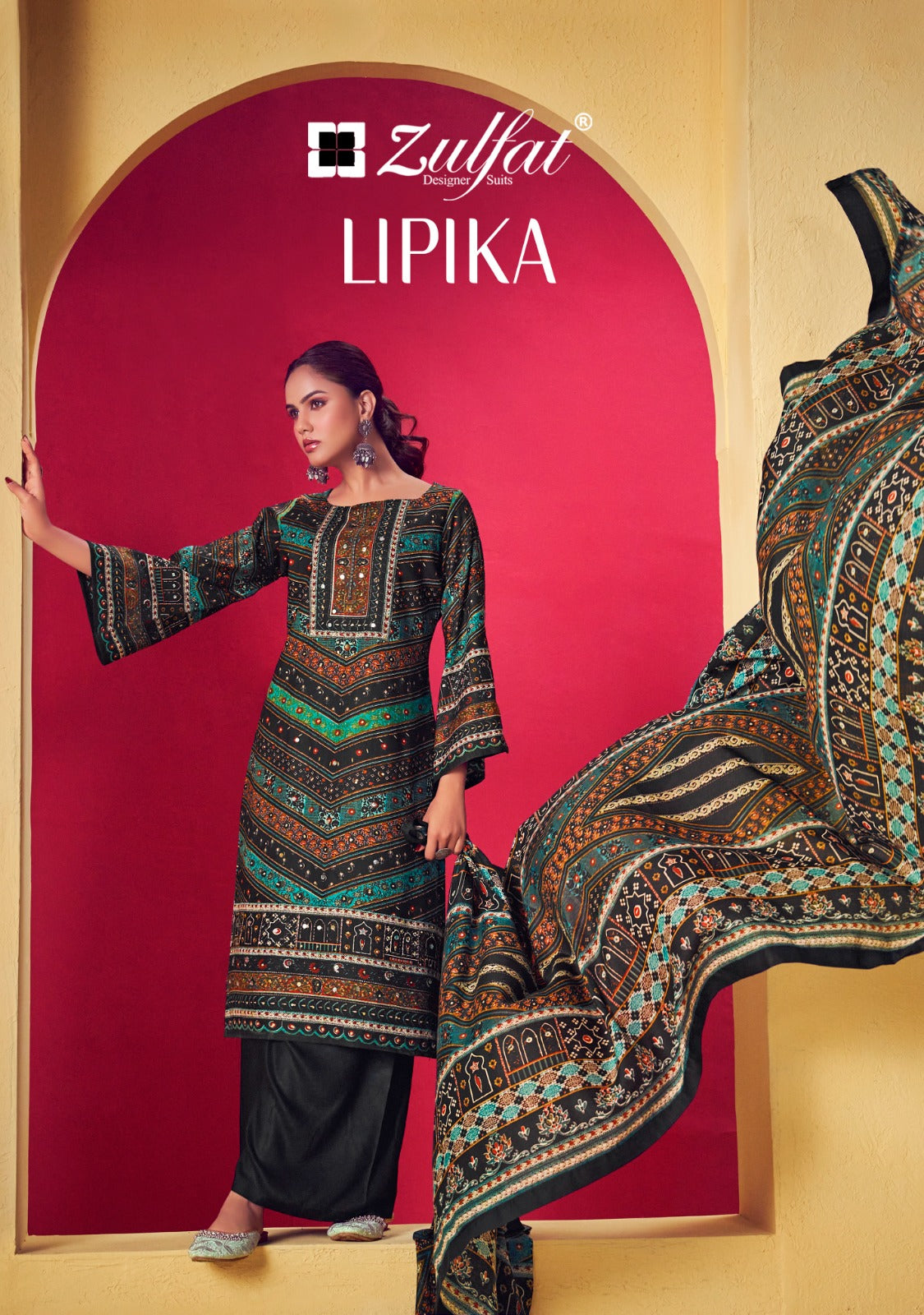 Lipika Zulfat Designer Viscose Rayon Karachi Salwar Suits Wholesaler Gujarat