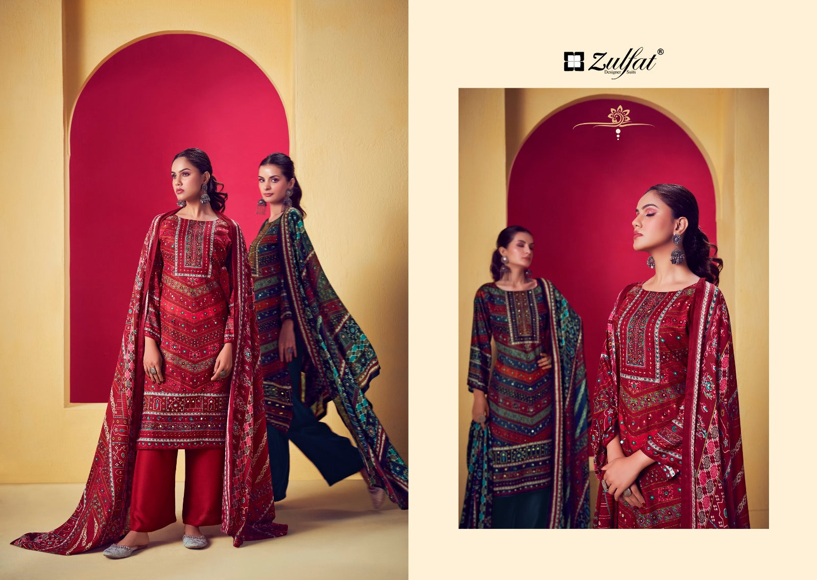 Lipika Zulfat Designer Viscose Rayon Karachi Salwar Suits Wholesaler Gujarat