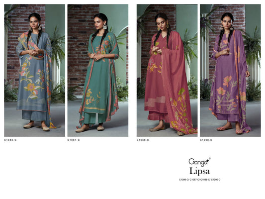 Lipsa New Colour Ganga Premium Bemberg Plazzo Style Suits