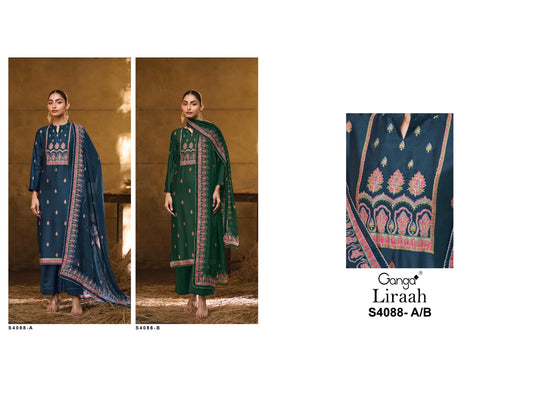 Liraah 4088 Ganga Premium Bemberg Plazzo Style Suits Wholesale Price
