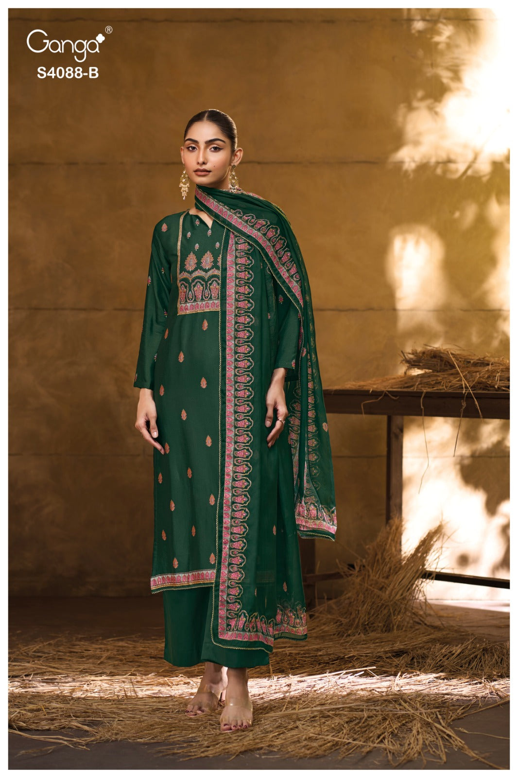 Liraah 4088 Ganga Premium Bemberg Plazzo Style Suits Wholesale Price