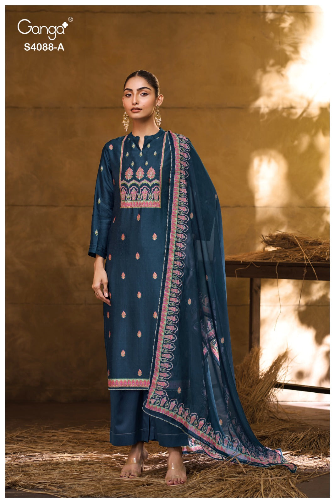 Liraah 4088 Ganga Premium Bemberg Plazzo Style Suits Wholesale Price