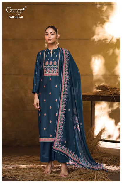 Liraah 4088 Ganga Premium Bemberg Plazzo Style Suits Wholesale Price