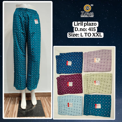 Liril 150825 Zoya Rayon Branded Palazzo Wholesale Rate