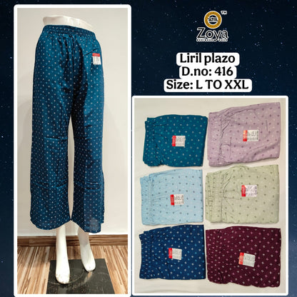 Liril 150825 Zoya Rayon Branded Palazzo Wholesale Rate