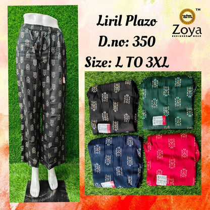 Liril 1508 Zoya Rayon Branded Palazzo Wholesaler