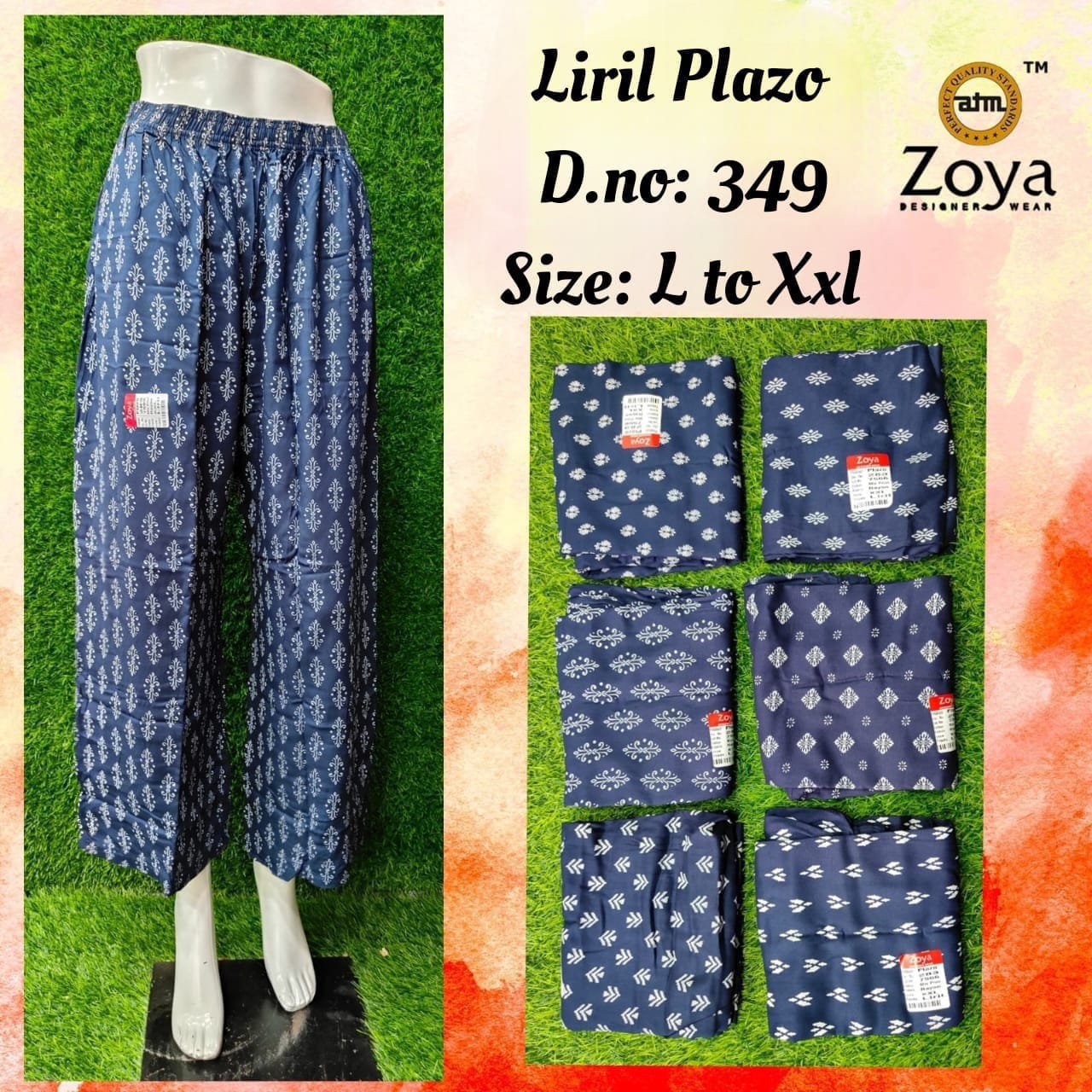 Liril 1508 Zoya Rayon Branded Palazzo Wholesaler