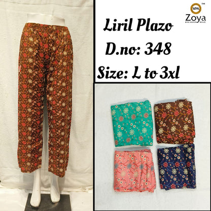 Liril 1508 Zoya Rayon Branded Palazzo Wholesaler