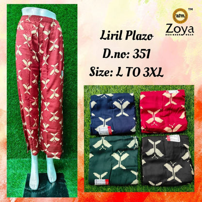 Liril 1508 Zoya Rayon Branded Palazzo Wholesaler
