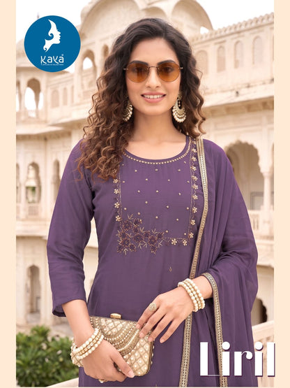 Liril Kaya Chanderi Readymade Pant Style Suits Supplier Gujarat