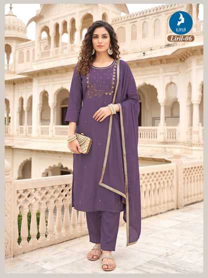 Liril Kaya Chanderi Readymade Pant Style Suits Supplier Gujarat