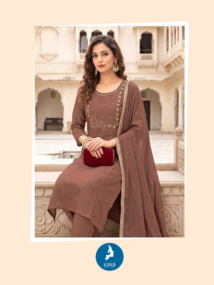 Liril Kaya Chanderi Readymade Pant Style Suits Supplier Gujarat