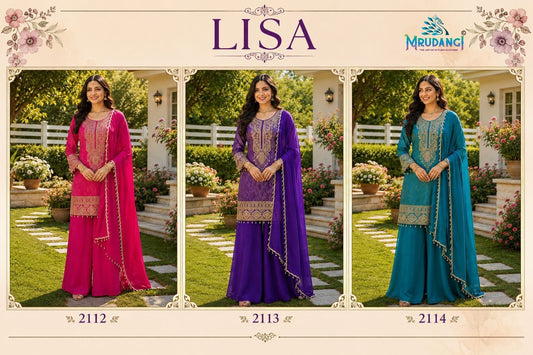 Lisa Mrudangi Viscose Jacquard Readymade Plazzo Style Suits Supplier