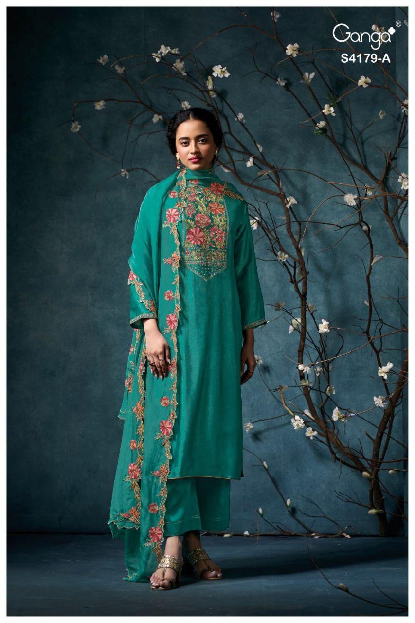 Liselle 4179 Ganga Pure Bemberg Plazzo Style Suits Exporter Gujarat