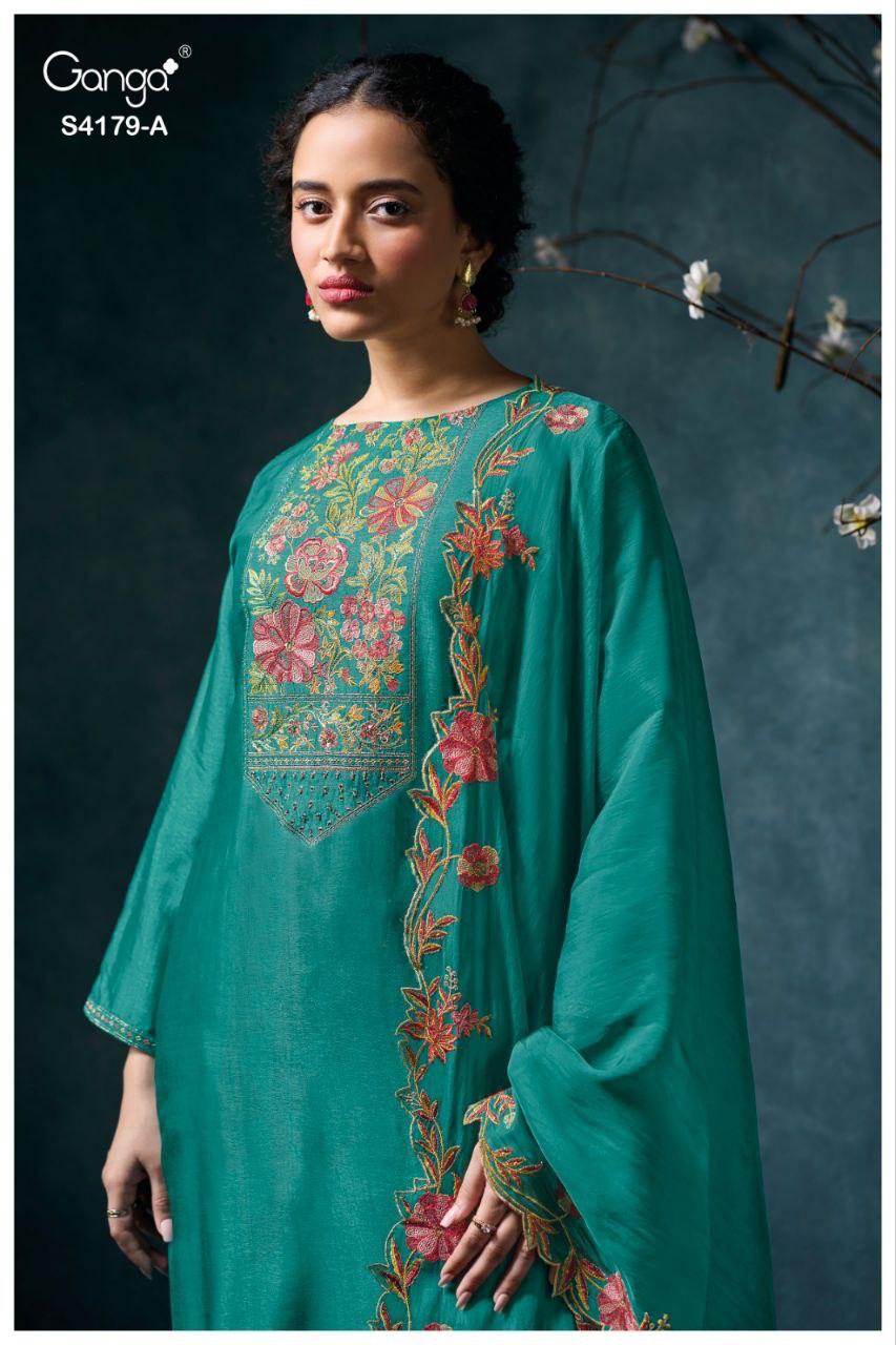 Liselle 4179 Ganga Pure Bemberg Plazzo Style Suits Exporter Gujarat