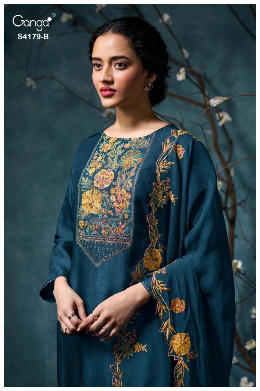 Liselle 4179 Ganga Pure Bemberg Plazzo Style Suits Exporter Gujarat