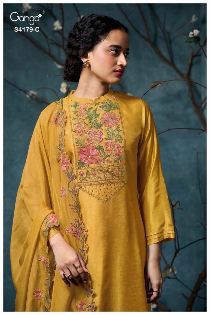 Liselle 4179 Ganga Pure Bemberg Plazzo Style Suits Exporter Gujarat