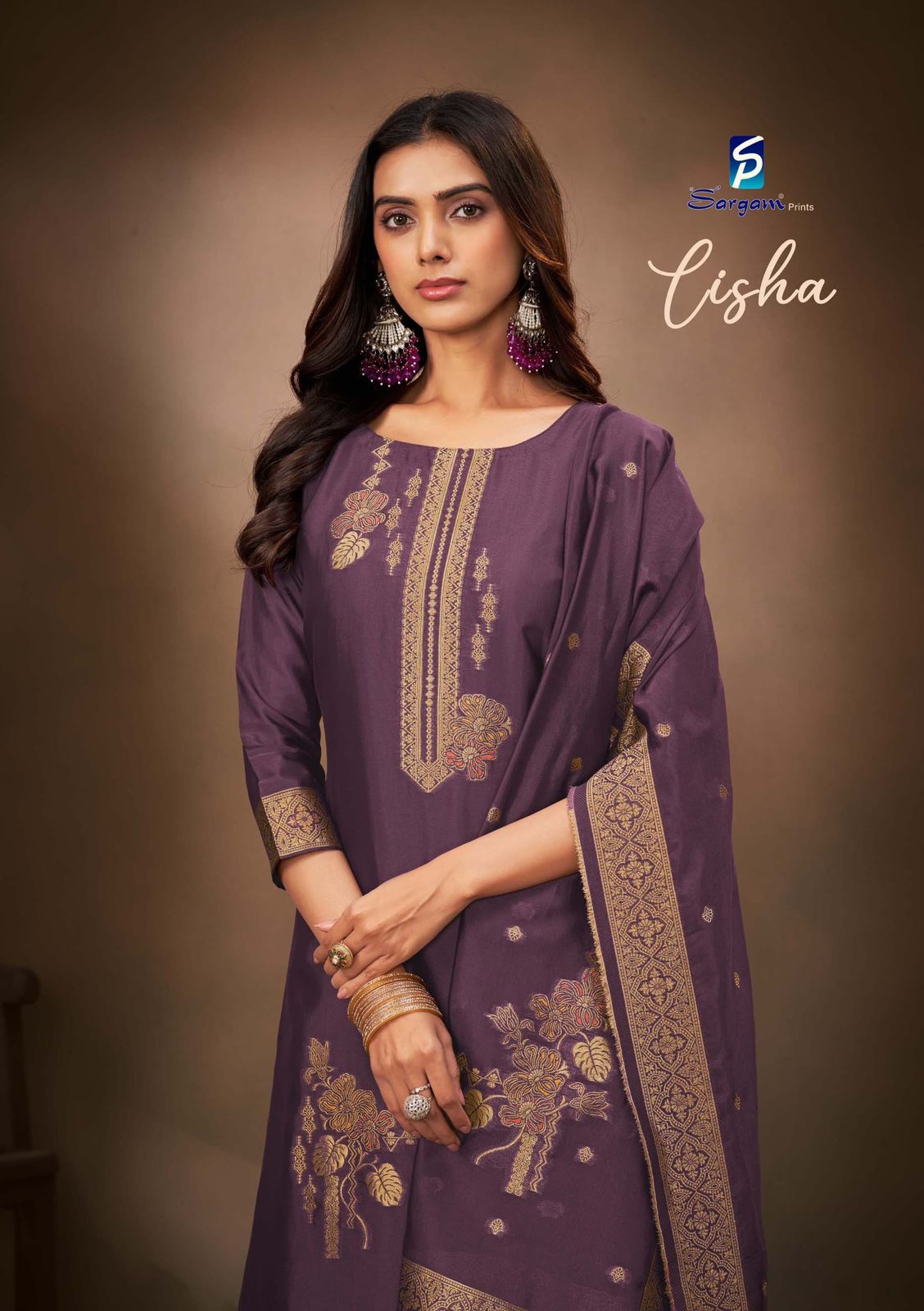 Lisha Sargam Prints Silk Jacquard Plazzo Style Suits Manufacturer India