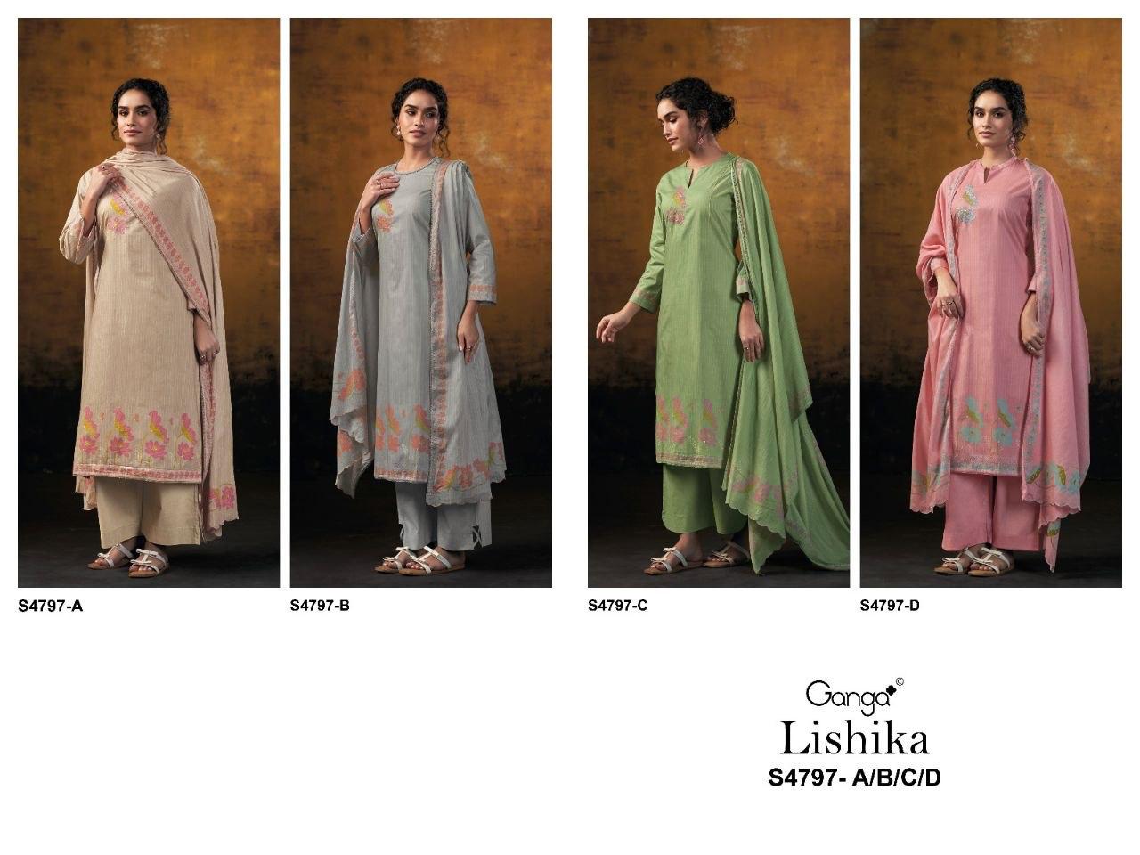 Lishika 4797 Ganga Cotton Plazzo Style Suits Wholesaler India